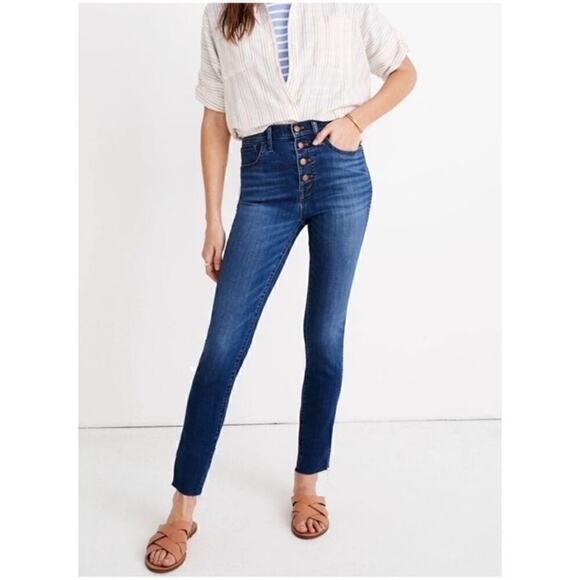 Madewell Denim - Madewell 10” High-Rise Skinny Raw Hem Cropped Jeans, sz 25
